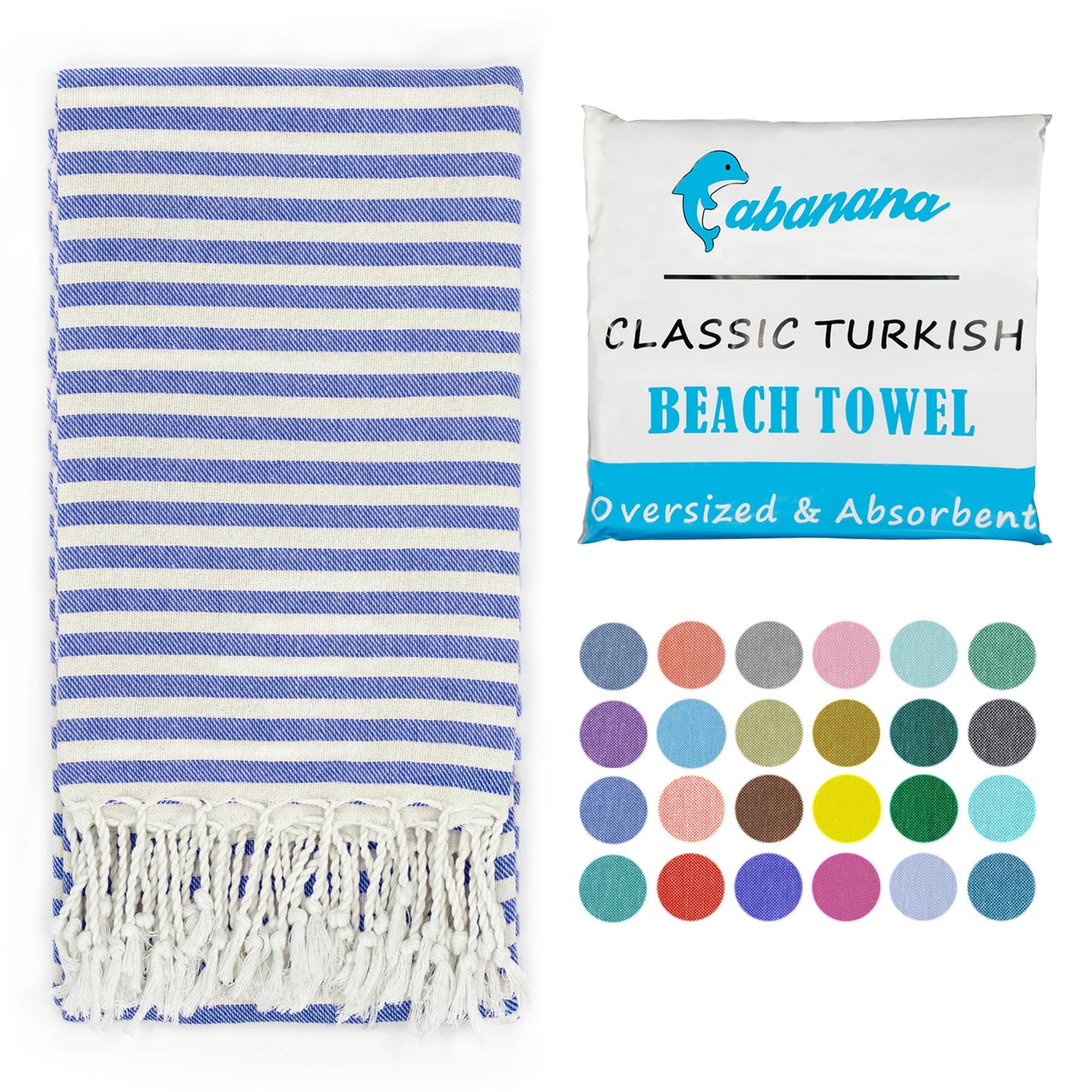 cabanana Turkish Beach Towel Oversized - 39"x71" Quick Dry Sand Free Thin Beach Towels for Adults,Extra Large Cotton Lightweigh Travel Towel for Beach Accessories (Coral)