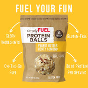 simplyFUEL Whole Food Protein Balls with Probiotics - Peanut Butter Honey Almond Snacks - 8g Protein Snack - Gluten Free Energy Balls