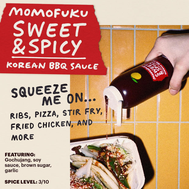 Momofuku Sweet & Savory Korean BBQ Sauce with Soy Sauce, Fresh Ginger, & Pear for Stir Fry, Barbecue, and Marinade; Galbi Style with Smoky, Savory-Sweet Flavor