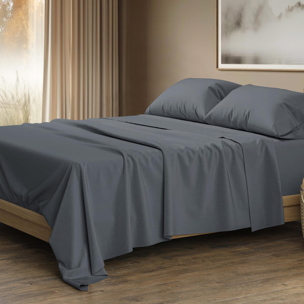 THREAD SPREAD 100% Egyptian Cotton King Size Sheets Set - Luxury 1500 Thread Count Egyptian Cotton Sheets King Size, Silky Soft, Cooling, Sateen Weave 17" Deep Pocket Bed Set - White