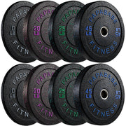 Papababe Weight Plates, 2-Inch Weights Plates Set, Floor Protective Rubber Weight Plates, 10-600lbs Bumper Plates for Barbell Strength Training & Weightlifting (Single/Pair/Full Set)