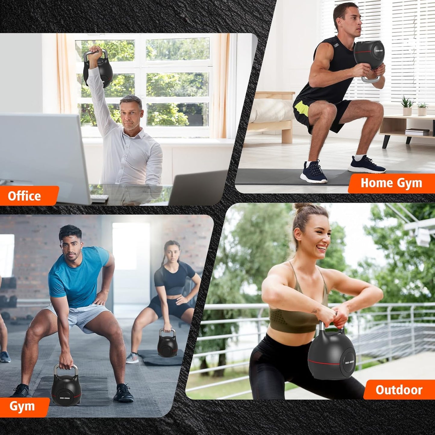 7-in-1 Adjustable Kettlebell, Quick-Adjust Kettlebell for Strength Training, 5-44 LBS Adjustable Weights for Home Gym
