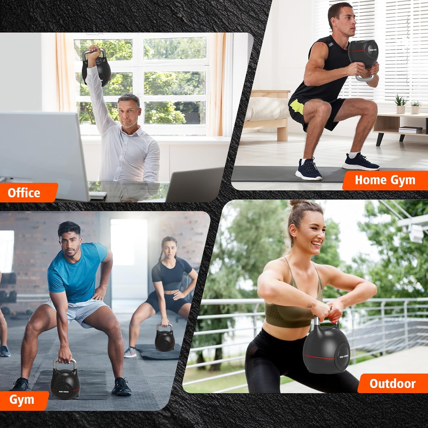 7-in-1 Adjustable Kettlebell, Quick-Adjust Kettlebell for Strength Training, 5-44 LBS Adjustable Weights for Home Gym