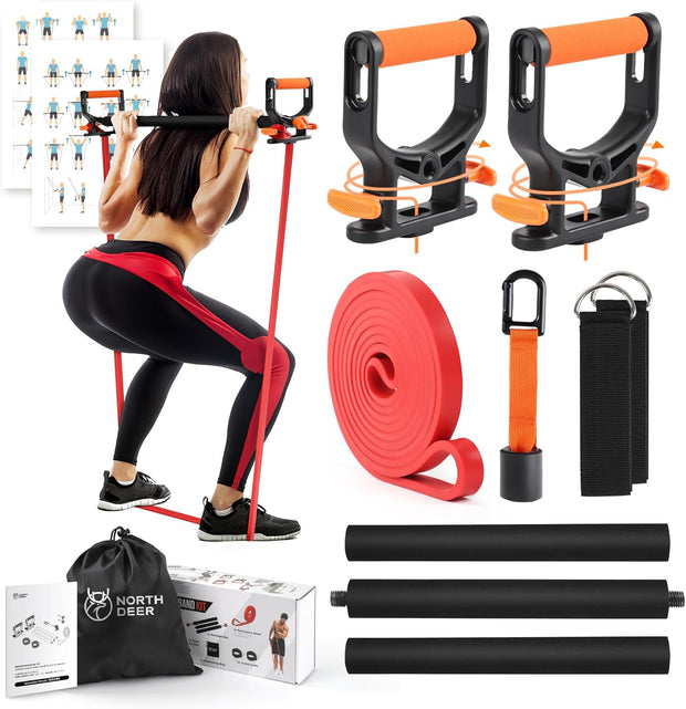 [2025 New] Northdeer Resistance Band with Patented Adjustable Handles, Exercise Band, Adjust Resistance Levels Instantly by Changing Band Length for Home Gym Yoga Pilates Full Body for Men Women