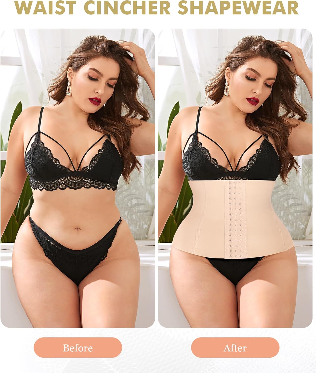 Ganado Waist Trainer for Women Corset Shapewear Tummy Control Waist Cincher Underbust Postpartum Girdle Body Shaper