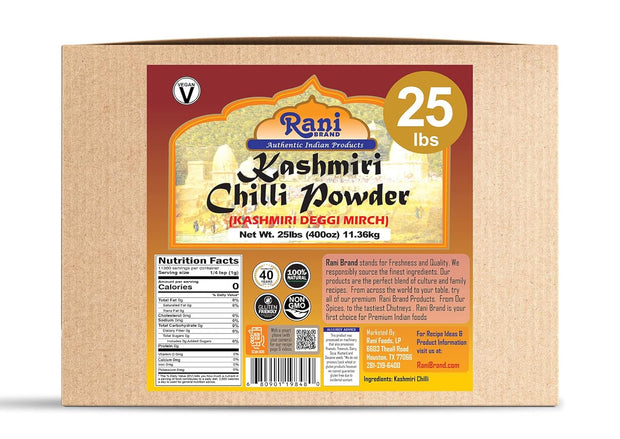 Rani Kashmiri Chilli Powder (Deggi Mirch, Low Heat) Ground Indian Spice 16oz (1lb) 454g PET Jar ~ All Natural | Salt-Free | Vegan | Kosher | Gluten Friendly