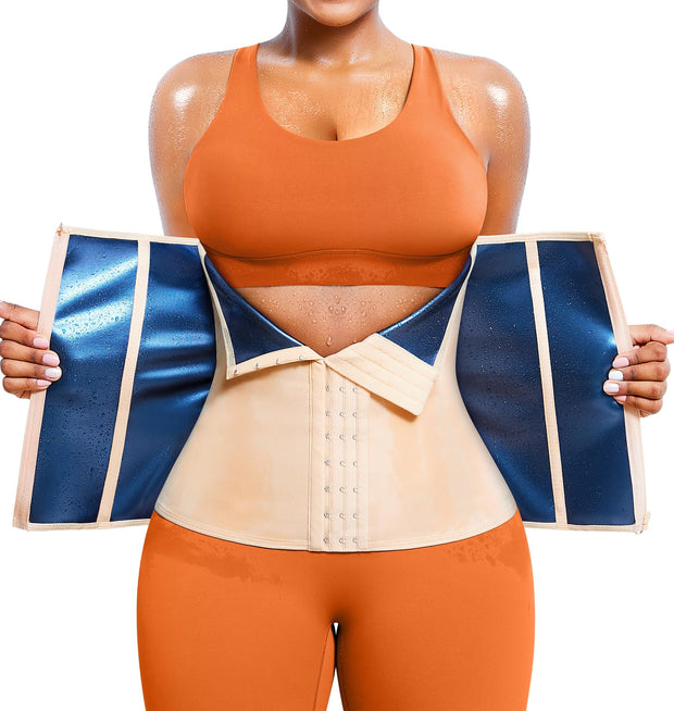 TrainingGirl Waist Trainer for Women Lower Belly Waist Trimmer Corset Tummy Wrap Workout Sweat Belt Band Sports Sauna Suit