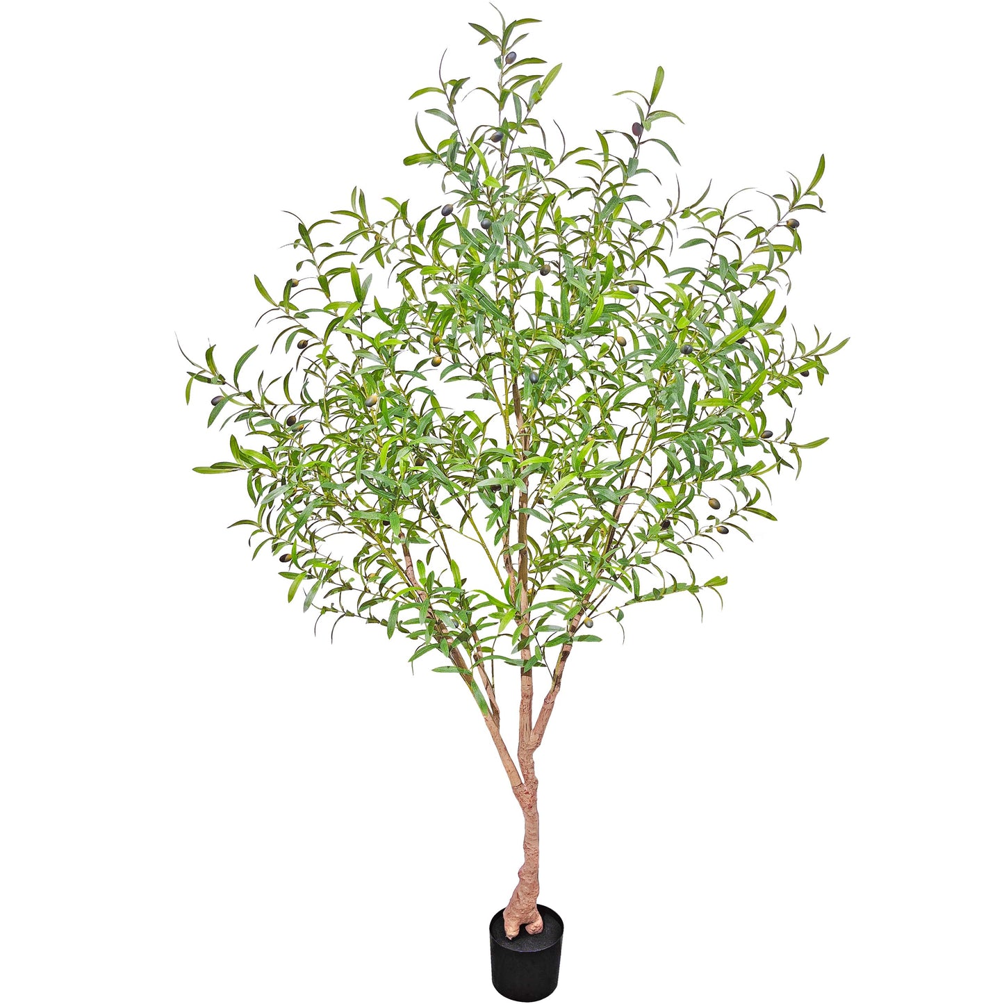Faux Olive Tree Fake Tree Artificial Indoor 7 Feet (84 inches) Realistic Potted Silk Indoor Large Fruit for Home Offices, Living Rooms, Bedrooms, Stairs and Foyer Decor