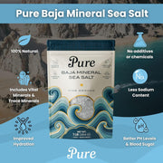 Pure Sea Salts Baja Sea Salt 1 lb, 100% Organic, Unrefined, Fine Ground Crystals, Mineral-Rich, Low Sodium, for Cooking, Finishing, Hydration & Grinders – Hand-Harvested from the Sea of Cortez