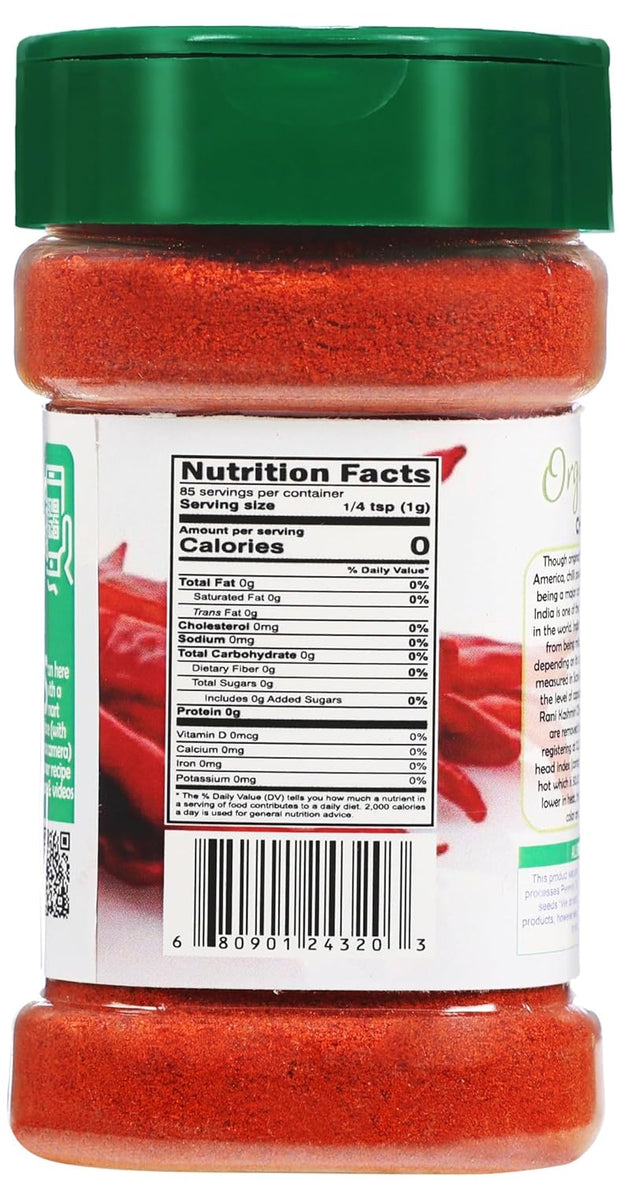 Rani Kashmiri Chilli Powder (Deggi Mirch, Low Heat) Ground Indian Spice 16oz (1lb) 454g PET Jar ~ All Natural | Salt-Free | Vegan | Kosher | Gluten Friendly