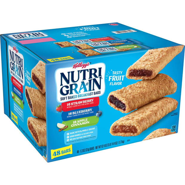 Nutri-Grain Breakfast Bars, Made with 10g Whole Grains, Snack Bars, Apple Cinnamon, 20.8oz Box (16 Count)