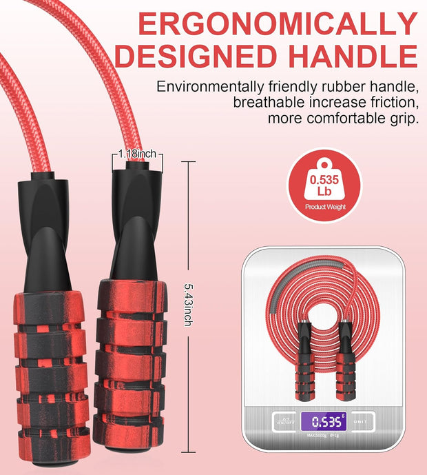 Jump Rope for Women Men, Fitness Jumprope for Women Workout, Adjustable Adult Exercise Skipping Rope