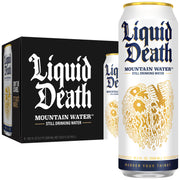 Liquid Death, Still Mountain Water, 12-Pack (12oz Cans), Real Mountain Source, Infinitely Recyclable Ice-Cold Cans, American Made
