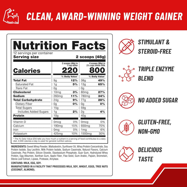 Naturade Weight Gain Instant Nutrition Drink Mix, Vanilla ,20.3 Ounce