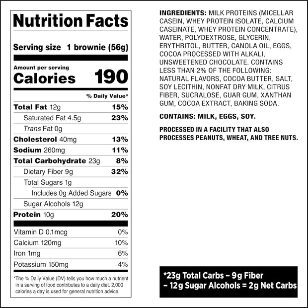 Quest Nutrition Bake Shop, Chocolate Brownies, 10g Protein, 2g Net Carbs, 1g Sugar, 4 Count