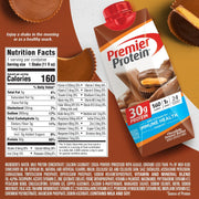 Premier Protein Protein Shake, Chocolate Peanut Butter, 30g Protein, 1g Sugar, 11 fl oz Pack of 12
