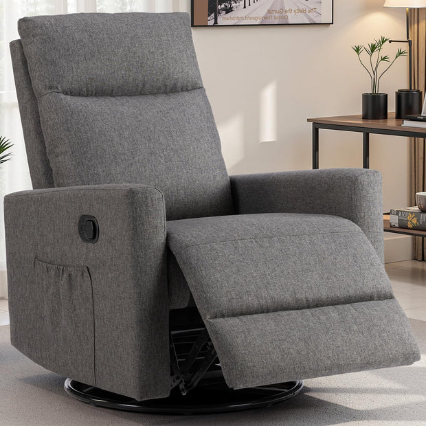 Recliner Chair for Living Room, Leather Home Theater Seating with Lumbar Support with Adjustable Backrest and Footrest, Modern Living Room Furniture with Padded Seat Backrest, Black