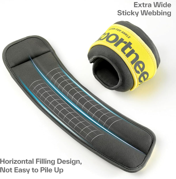 Sportneer Ankle Weights 0.5/1/2/3/5 LBS 1 Pair Wrist Leg Arm Weights for Women Men Kids Child with Adjustable Straps, Strength Weighted for Jogging Running Walking Fitness Gym Workout