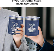 Personalized Custom Tumbler Print in USA 12oz Stainless Steel Travel Coffee Cup with Lid & Straw Double Wall Insulated Mug With Colorful Text Logo Photo