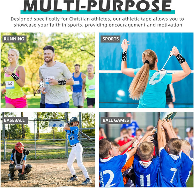 TrelaCo 1 Pcs Wrist Tape Baseball Cross Athletic 2in x 23ft Cotton Cross Wrist Tape Serrated Edges for Fingers Ankles Injury Wrap, Football Baseball Hockey Soccer (White)