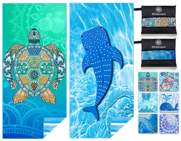 Microfiber Thin Lightweight Beach Towel Sand Free Quick Dry Absorbent Compact Towels for Swimming Pool Camping Beach Accessories Large Easy Pack Travel Things for Vacation Essentials Adult Gift