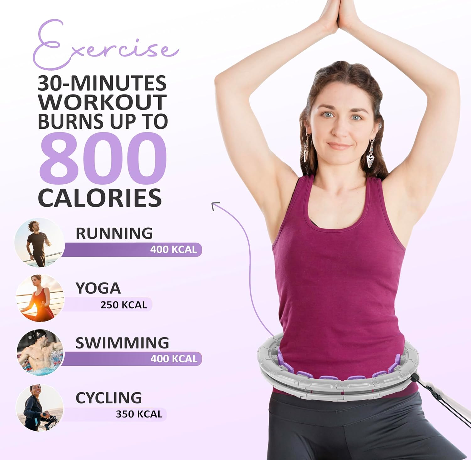 Experience Fitness Excellence with Our Infinity Hoop Plus Size – Weighted Hula Hoop for Weight Loss – Hula Hoop Exercise Ring with ABS and Quality Wheels – for All The Sizes and Levels