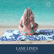 LANE LINEN 6 Pack Oversized Pre-Washed Lightweight Quick Dry Coral Beach Towels - 39"x71"