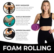 Oceanfoam Tidal Roller - Natural - Muscle Massage Foam Roller for Back Pain & Stretching - Firm and Ergonomic Wide Wave Textured - Yoga, Athletics, & Wellness - Full Size, 20" x 5"