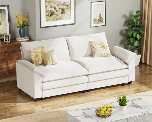 Homall 119" Modular Sectional Sofa, L Shaped Sofa Couch with Reversible Ottoman, DIY Combination Chenille Deep 3-Seat Cloud Couch for Living Room, Apartment (Light Grey, L Shaped Sofa)