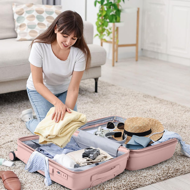 Nazhura Luggage Set, 3-Piece Hardside Suitcase Set, 20-inch Carry On, 24-inch, 28-inch Luggage