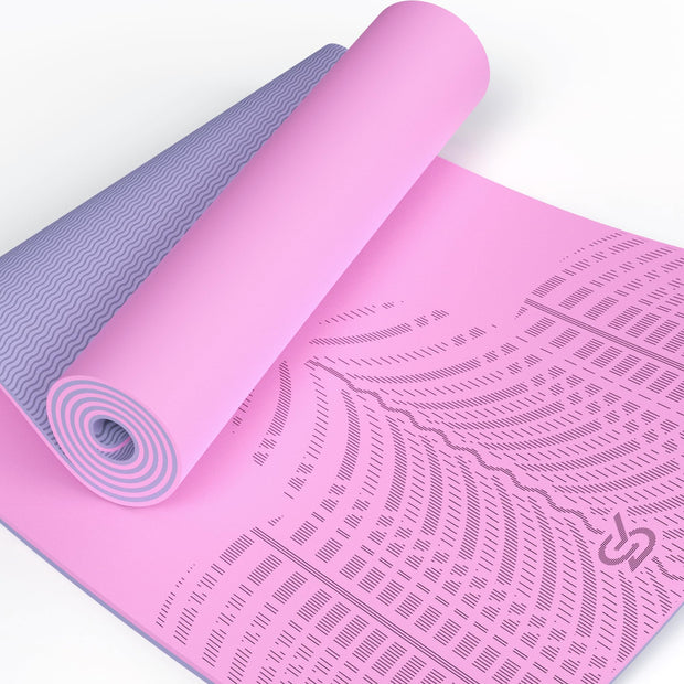 LOLLIPOP Thick Yoga Mat, Non-Slip Exercise Mat for Yoga, Pilates, Stretching Fitness & Exercise Mat with Easy-Cinch Carrier Strap