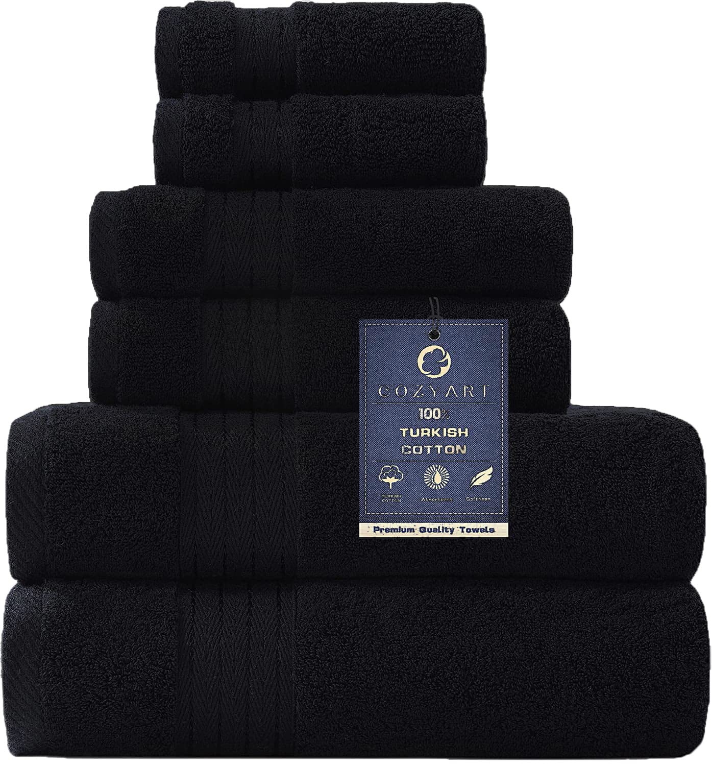 COZYART Burnt Orange Bath Towel Set for Bathroom Turkish Cotton Thick Soft Absorbent Durable 650 GSM Towel Sets of 6, 2 Large Bath Towels, 2 Hand Towels, 2 Washclothes