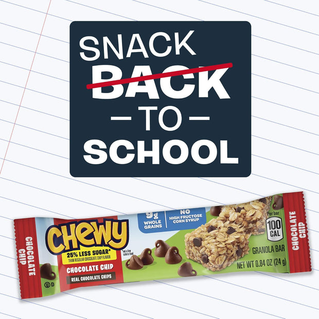 Quaker Chewy Granola Bars, 25% Less Sugar, 2 Flavor Variety Pack, (18 Pack)