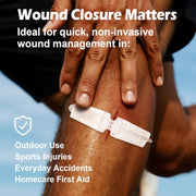 Wound Closure Strips(0.6"x 3.1" - 4 Pcs), Butterfly Bandages for Wound Care, Steri Emergency Laceration Closures Without Stitches for Outdoors Use.