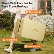 mixi 26 Inch Large Checked Luggage Suitcase with Spinner Wheels Upgrade Wide Handle PC Hard Shell Rolling Travel Suitcase with TSA Lock, Lark Yellow