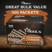 Raw Sugar Packets 500 Count, – Individually Wrapped Turbinado Cane Sugar – Perfect for Coffee, Tea, and On-the-Go Sweetening