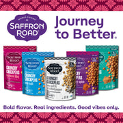 Saffron Road Roasted and Crunchy Sea Salt and Cracked Pepper Chickpeas | High Protein Snacks | Gluten-free, Vegan, Non-GMO, and Certified Halal and Kosher | 5.4oz Pouch | Pack of 6