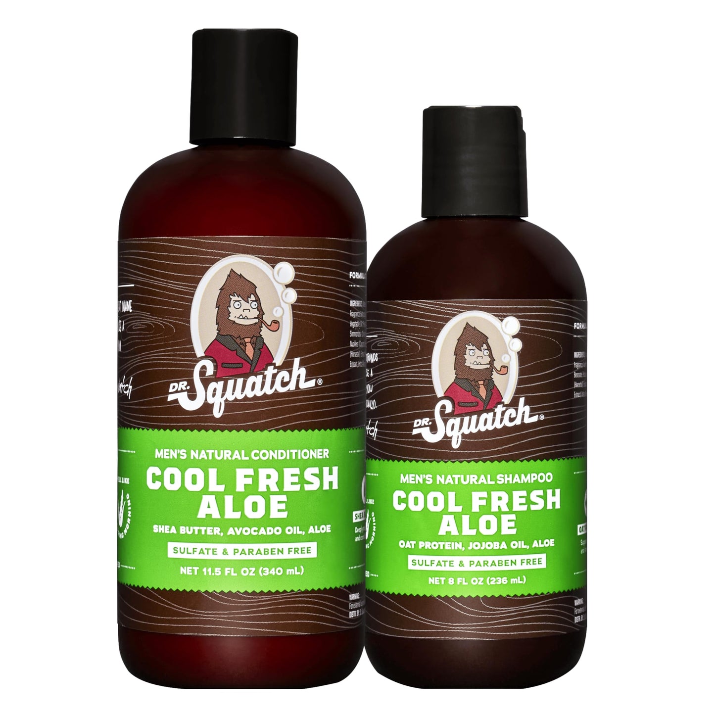 Dr. Squatch Natural Hair Bundle for Men - Healthy, Full Looking Hair - Fresh Falls Shampoo (8 fl oz), Fresh Falls Conditioner (11.5 fl oz)