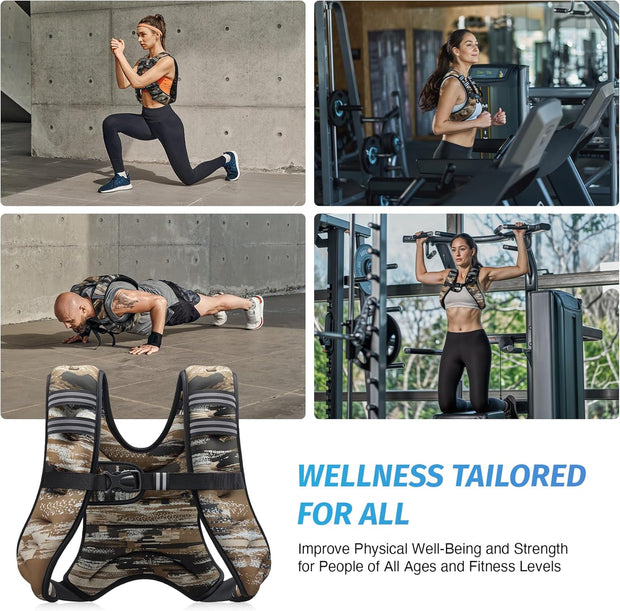 ZELUS Weighted Vest, 6lb/8lb/12lb/16lb/20lb/25lb/30lb Weight Vest with Reflective Stripe for Workout, Strength Training, Running, Fitness, Muscle Building, Weight Loss, Weightlifting