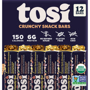 Tosi Cashew Variety Pack Protein Bars, Plant Based with Nuts, Gluten-Free Crunchy Snacks, Vegan, Organic, Flax & Chia Seeds, Soy-Free, Omega 3s, 5G Protein, 1 oz, 12-Pack