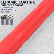 Synergee Games 15kg and 20kg Colored Ceramic Coated Barbells. Rated 1500lbs for Weightlifting and Powerlifting. Black, Red, Grey, Pink