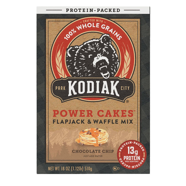 Kodiak Cakes Power Cakes, Pancake & Waffle Mix, Chocolate Chip, High Protein,100% Whole Grains (Pack of 6)