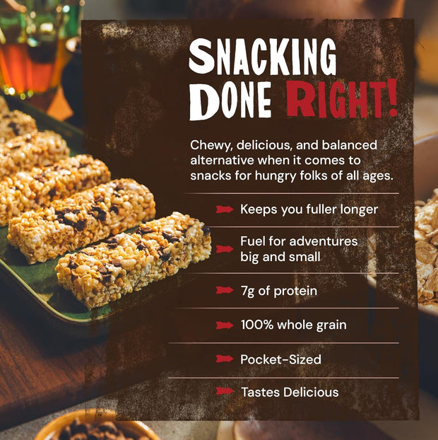 Kodiak Cakes Chewy Granola Snack Bars, S'mores, High Protein, 100% Whole Grains, 12 boxes with 5 bars each (60 bars total)