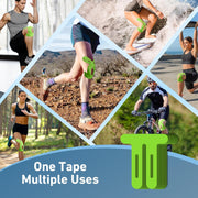 PreCut Kinesiology Tape for Knees, 12 PCS Waterproof KTQUICK Knee Tape for Knee Pain Relief Pre Cut, Original Cotton Athletic Knee Tape, Waterproof & Hypoallergenic Latex-Free for Sports (Black)