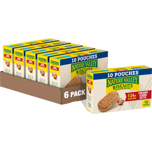Nature Valley Biscuit Sandwiches, Peanut Butter, Snack Bars, 10 Bars, 13.5 oz