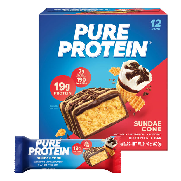 Pure Protein Galactic Brownie Bars - 12 Count Box | 20g High Protein, Gluten-Free, On-the-Go Snack | Ideal Pre & Post-Workout Fuel | Low Sugar, Great Taste!