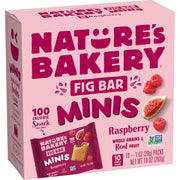 Nature's Bakery Fig Bar Minis, Raspberry, Whole Grain, Vegan Friendly, Kosher, Non-GMO, 10 Ounce (Pack of 6)