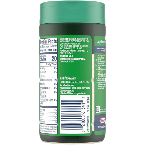 Kraft Parmesan Grated Cheese (8 oz Shaker)