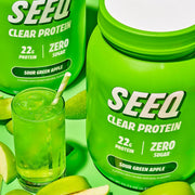 SEEQ Supply Clear Whey Protein Powder - 22 Servings, 22g Protein Per Serving - Sour Green Apple
