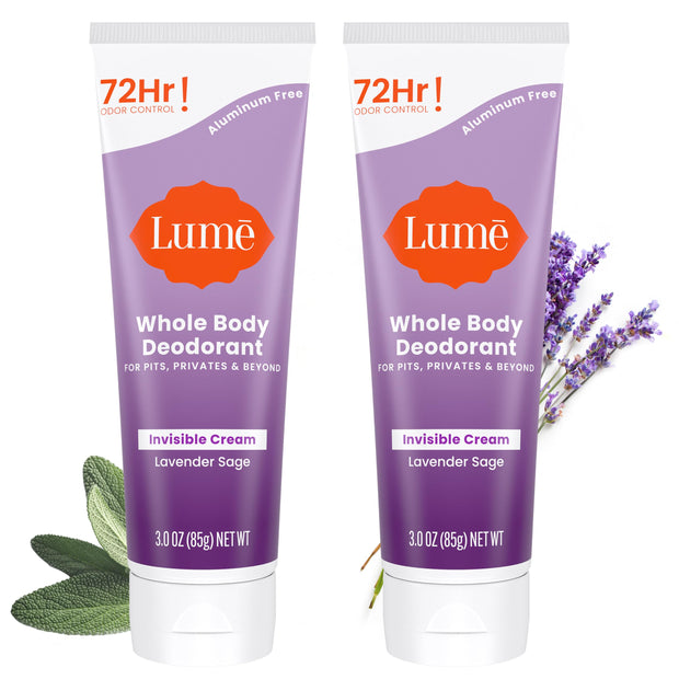 Lume Whole Body Deodorant - Invisible Cream Tube - 72 Hour Odor Control - Aluminum Free, Baking Soda Free, Skin Safe - 3.0 ounce (Toasted Coconut)